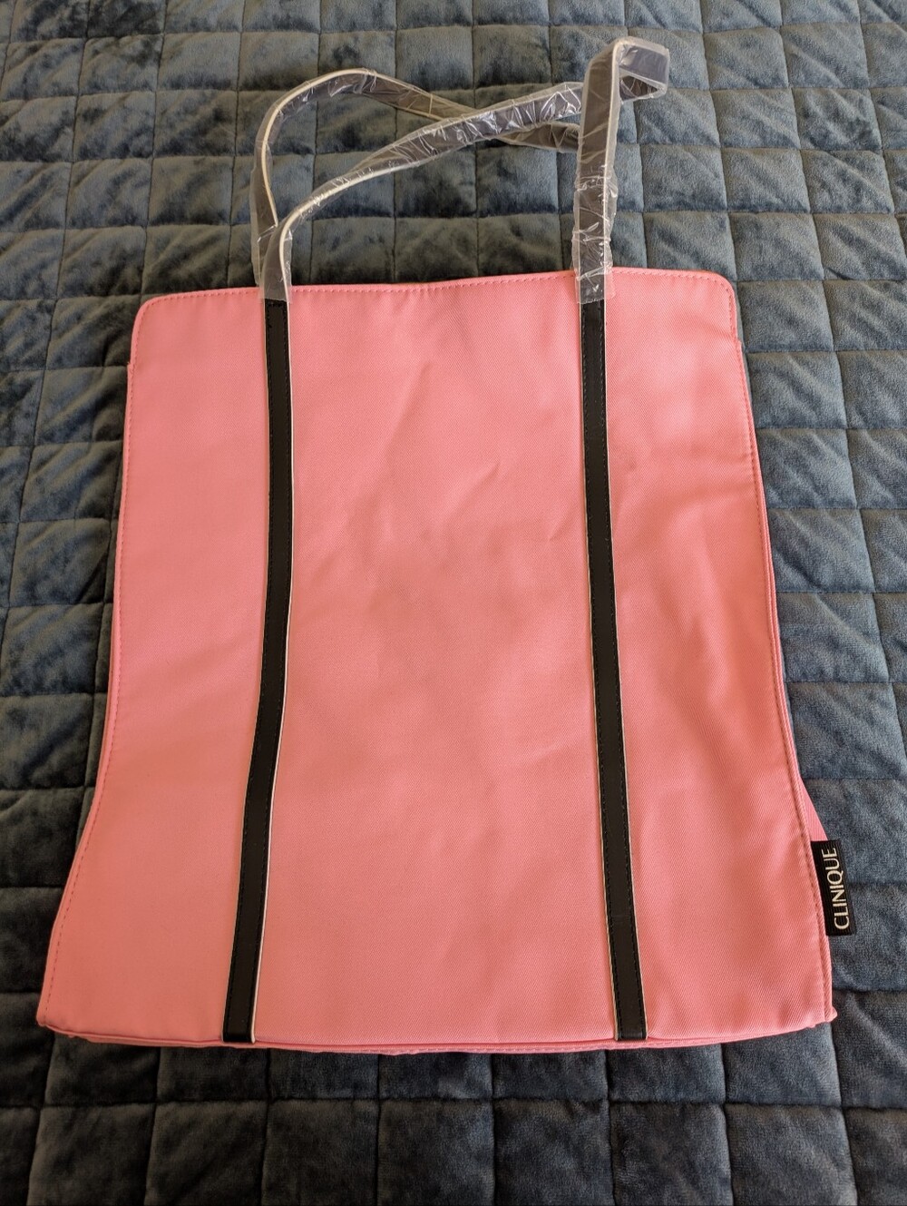Clinique Pink Tote with Black Accents